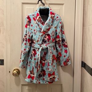 Girls LOL  short fleece robe size small